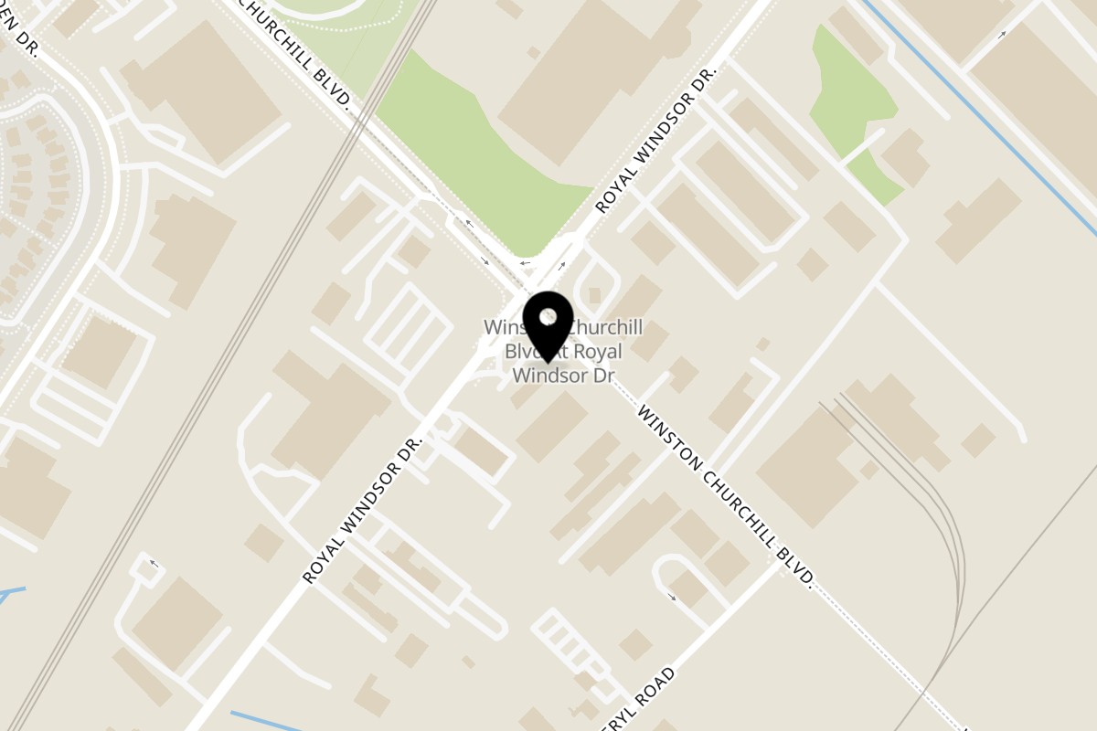 Map showing the location of The Chicken Cartel on 2524 Royal Windsor Drive in Oakville